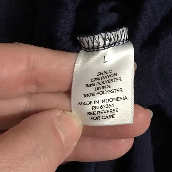 NWOT navy flowy midi skirt, lined - Picture 5 of 8